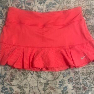 Nike Skater Mini Skirt in Orange with Ruffled Hem